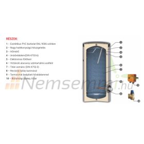   200 literes SunSystem bojler hőcserélő nélkül. Használati melegvíz tároló zománcozott tartály HMV