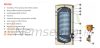 150 liter SunSystem 1 standing DHW storage tank with heat exchanger with extra large heat exchanger for solar collector or heat pump. Domestic hot water tank, glass-ceramic coating