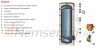 300 liter narrow SunSystem 1 heat exchanger standing DHW tank with extra large heat exchanger for solar collector or heat pump. Domestic hot water tank, glass-ceramic coating