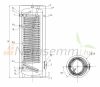 300 liter narrow SunSystem 1 heat exchanger standing DHW tank with extra large heat exchanger for solar collector or heat pump. Domestic hot water tank, glass-ceramic coating