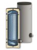 500 liter narrow SunSystem 1 heat exchanger stationary, DHW storage with extra large heat exchanger for solar collector or heat pump. Domestic hot water tank, glass-ceramic coating