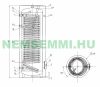 500 liter narrow SunSystem 1 heat exchanger stationary, DHW storage with extra large heat exchanger for solar collector or heat pump. Domestic hot water tank, glass-ceramic coating