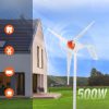 500W szélturbina 12V szélgenerátor MPPT vezérlővel, 3 lapátos