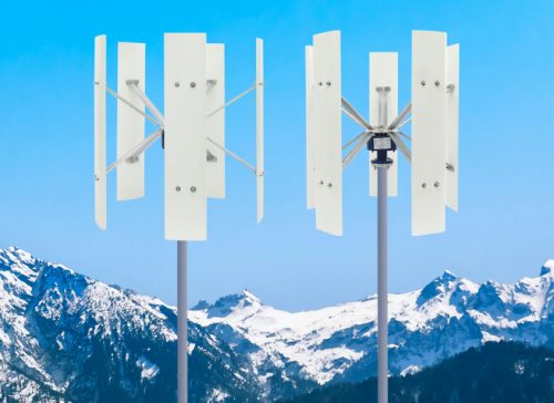 Függőleges szélturbina 500 vertikális tengelyű 5 lapátos szélkerék áramtermelésre 12V 24V 500W, töltésvezérlővel 