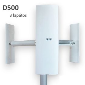   Függőleges szélturbina D500 vertikális tengelyű 3 lapátos szélkerék áramtermelésre 12V 24V 500W