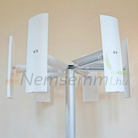   Függőleges szélturbina D500 vertikális tengelyű 6 lapátos szélkerék áramtermelésre 12V 24V 500W 