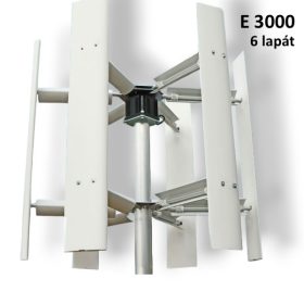   Függőleges szélturbina E3000 vertikális tengelyű 6 lapátos szélkerék áramtermelésre 24V 3000W