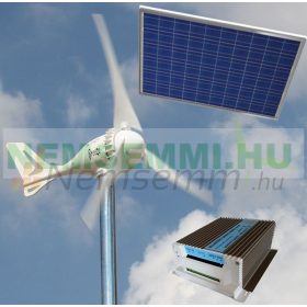   Szélkerék 12V 500W 103 cm + napelem 12V 150W + 12V hybrid töltésvezérlő mindkettőhöz. Szél- és napenergia készlet. 103 cm rotorátmérő