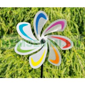 Szélkerék szélforgó rozsdamentes dísz játék inox szivárvány színű kerti dekoráció 28 cm átmérőjű