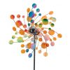Wind wheel colorful 48 cm diameter wind spinning ornament toy colorful garden decoration that can be inserted into the ground