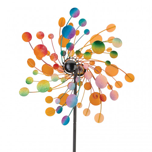 Wind wheel colorful 48 cm diameter wind spinning ornament toy colorful garden decoration that can be inserted into the ground