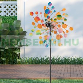   Szélkerék színes 48 cm átmérőjű szélforgó dísz játék földbe szúrható színes kerti dekoráció
