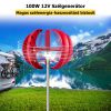 Vertical Axis Wind Turbine 100W 12V Wind Generator with 5 Blade Wind Wheel Power Indicator