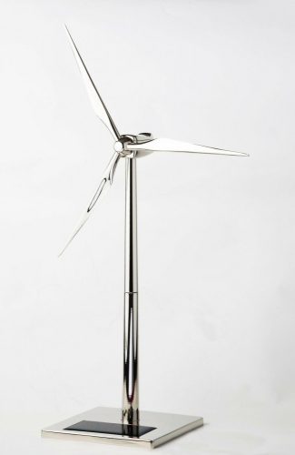 Windwheel model Cast metal powered by solar panel. Blade diameter 26 cm, height 28 cm