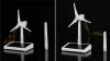 Mini windmill model with solar panel adjustable height between 15-18 cm