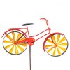 Wind wheel with a retro effect, orange bicycle pinwheel ornament toy garden decoration that can be inserted into the ground with an antique effect