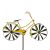 Szélkerék retro hatású sárga bicikli szélforgó dísz játék földbe szúrható kerti dekoráció antik