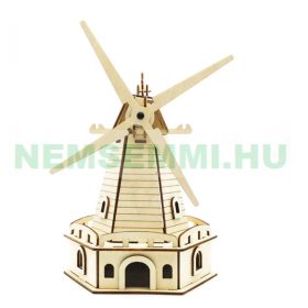   Napelemes forgó szolár szélmalom 3D szerelt fa puzzle szélmalom modellkészlet gyermeknek felnőttnek