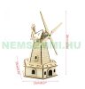 Solar rotating solar windmill 3D assembled wooden puzzle windmill model kit for children and adults