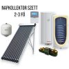Vacuum tube set for 2-3 people DHW production: 10 vacuum tube collectors + 120 liter Sunsystem heat exchanger boiler + pump station + control + expansion tank