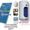 Cordivari flat collector set for 2-3 people DHW production: 1 flat collector + 100 liter heat exchanger boiler + ECO pump station + control + expansion tank