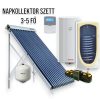 Solar collector system for 3-5 people: 20 vacuum tube solar collectors + 200 liter Sunsystem wall boiler with 1 heat exchanger + ECO pump station + control + expansion tank