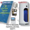 Flat collector set for 3-4 people: 1 pc 2.5 nm Cordivari large flat collector + 160 liter 1 heat exchanger boiler + pump station + control + expansion tank 
