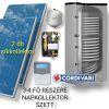 Cordivari solar collector system for 3-5 people: 2 flat collectors + 200-liter stationary boiler with 2 heat exchangers + pump station + control + expansion tank