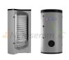 For 4-6 people, a solar collector system can be connected to a heat pump: 30-tube solar collector + 300 liter 1 XL standing boiler with heat exchanger + pump station + control + expansion tank