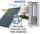 Solar collector system Cordivari 500 liter 1 heat exchanger buffer for auxiliary heating: 50 pipe collector + 1 heat exchanger buffer storage + high performance pump station + control + expansion tank