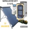 Solar collector system for 6-10 people: 50 vacuum tubes, 500 liter stationary boiler with 2 heat exchangers, ECO pump station, control, expansion tank