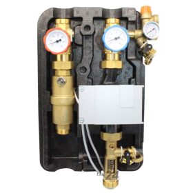   Szolár szivattyú állomás 5-40 l/p nagy teljesítményű 2 körös keringető szivattyú egység hőszigetelt napkollektor rendszerhez 