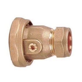   Szivattyú csatlakozó keringető szivattyú hollandi 22 mm-es rézcső végére  golyóscsappal, a másik vége 6/4" belső menet