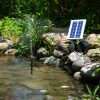 Solar fountain 260 liters/hour 140 cm lifting height illuminated fountain with remote control
