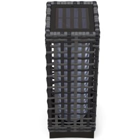   Napelemes rattan kerti lámpa – kompakt kültéri állólámpa meleg fehér LED fénnyel