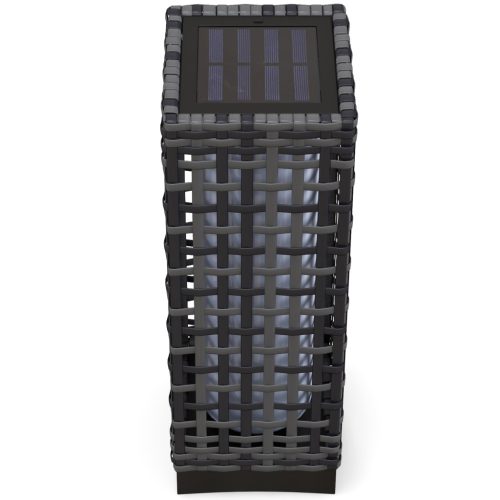 Napelemes rattan kerti lámpa – kompakt kültéri állólámpa meleg fehér LED fénnyel