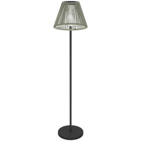   Napelemes rattan állólámpa 25 LED-del Boho stílusú kültéri LED lámpa fényérzékelővel, 135 cm