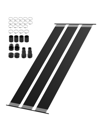 Napkollektoros medencefűtő panel 123x734 cm HDPE szolár medencefűtő rendszer komplett tartozékokkal szolár szőnyeg