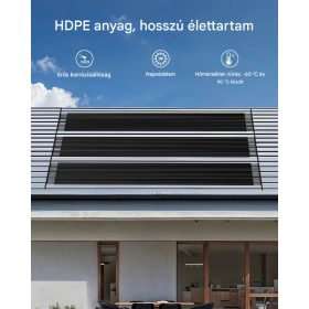   Napkollektoros medencefűtő panel 123x734 cm HDPE szolár medencefűtő rendszer komplett tartozékokkal szolár szőnyeg