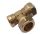 All three sides of the T connector have a 22 mm clamping ring thread for copper pipe, can be installed with a hand tool