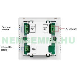 Digitális érintőképernyős termosztát elektromos padlófűtéshez 16A fekete