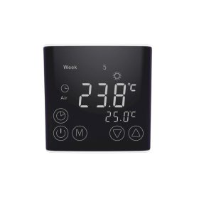   Digitális érintőképernyős termosztát elektromos padlófűtéshez 16A fekete