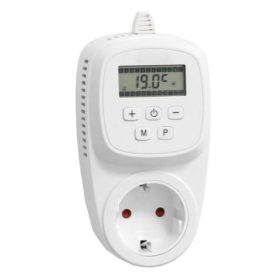  Konnektorba dugható univerzális foglalatú termosztát dugvillás termosztát külső hőérzékelővel