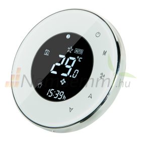   Okos termosztát gázkazánhoz távolról irányítható, időzíthető kerek fehér okos termosztát