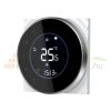 Smart thermostat for electric heating Remotely controlled, timed round black smart thermostat