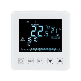   Wi-fi-s termosztát padlófűtéshez, hangvezérléssel, automatikus és manuális szabályozással