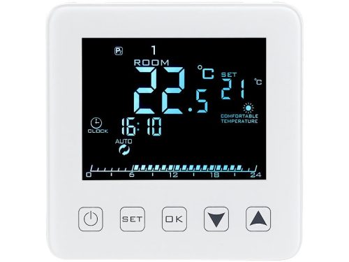 Wi-fi-s termosztát padlófűtéshez, hangvezérléssel, automatikus és manuális szabályozással