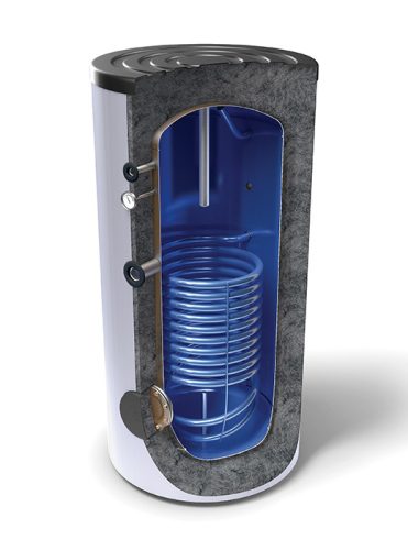 150 liter SunSystem 2 with heat exchanger !! standing, indirect storage heating and solar collector boiler. Domestic hot water storage, enameled tank DHW