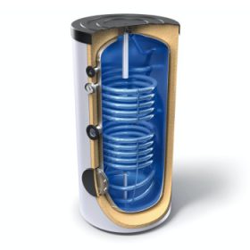   160 literes TESY 2 hőcserélős álló, indirekt tároló fűtés és napkollektor bojler. Használati melegvíz tároló, zománcozott tartály HMV