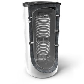   Kombinált 800 literes puffertartály 1 rozsdamentes acél csőkígyóval, fűtési rendszerekhez és használati melegvíz-készítéshez